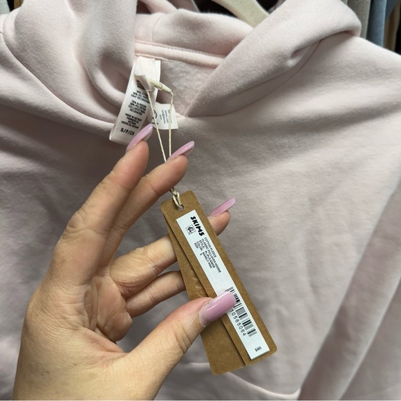 SKIMS cotton fleece classic pullover barely Pink Hoodie - Picture 6 of 7